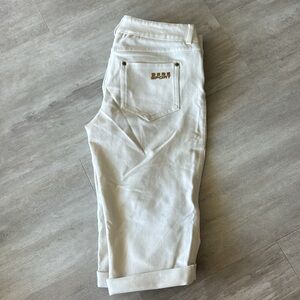 Bebe Sport White Cigarette Peddle Pusher Capris - guc